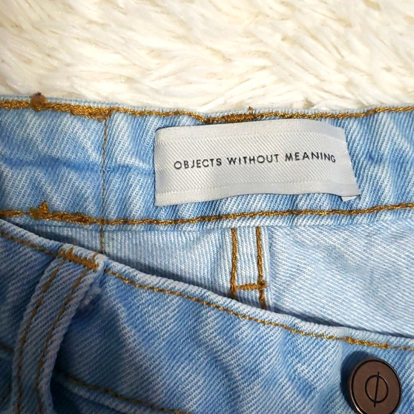 OBJECTS WITHOUT MEANING O-M Boy Boyfriend Boy Zip Cropped Jeans Size 29 - Picture 3 of 10